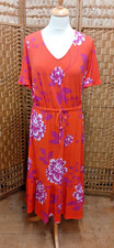 Dannii Minogue Summer Dress Size 10 Drawstring Waist Orange Floral Charity Sale