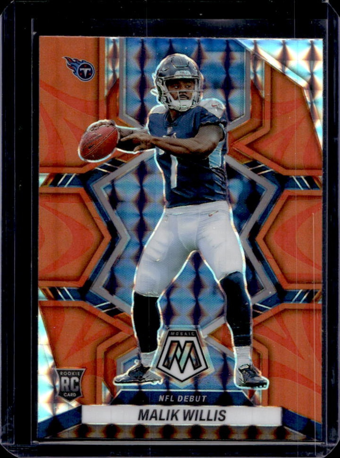 2022 Panini Mosaic Malik Willis RC Mosaic Reactive Orange NFL Debut #272 Titans