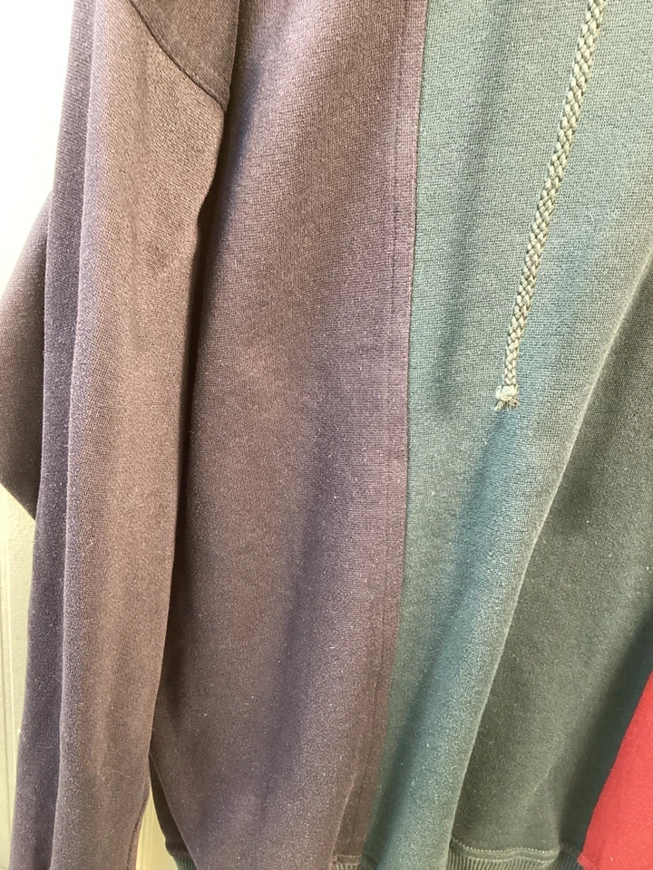 Vintage Bugle Boy Polo Shirt Mens XL Green Navy Colorblock Rugby Long Sleeve 90s - Image 3 of 4