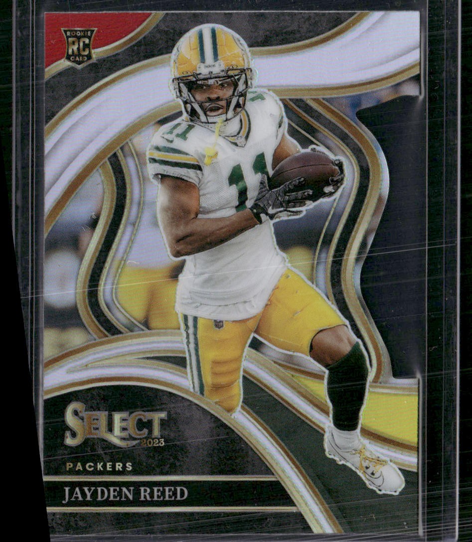 2023 Panini Select #258 Jayden Reed Red and Yellow Prizms Die Cuts