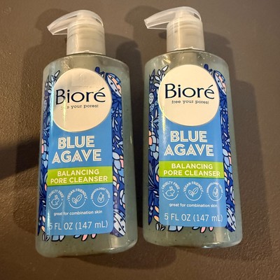 2 Pack  Biore Blue Agave Balancing Pore Cleanser 5 fl oz