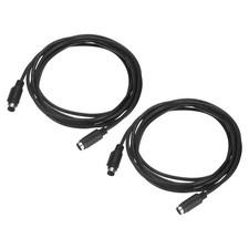 2Pcs PS/2 Mouse and Keyboard Cable 6P 9.84 Feet Male to Female, Black