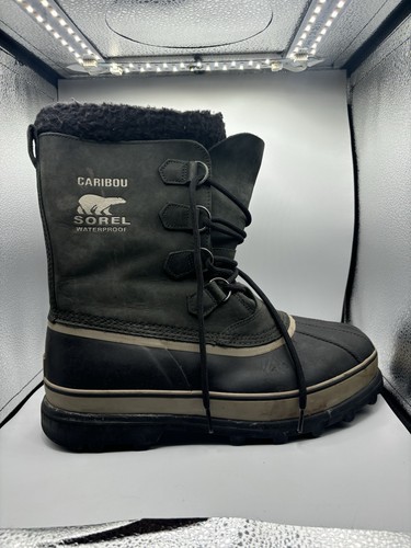 Sorel Caribou Men’s Snow Boots Waterproof Black Size 13 - Picture 5 of 12