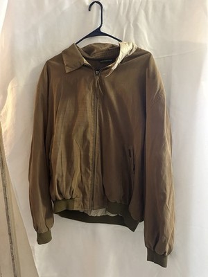 WP By Weatherproof Men s Size Large Tan Full Zip Bomber Jacket - Vintage Style.