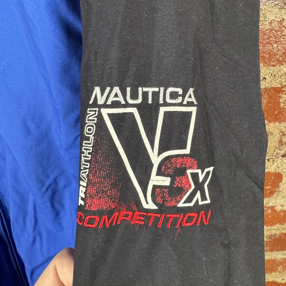 Vintage Nautica Competition Track Suit Mens 2XL Blue Triathlon Windbreaker 90s - Image 3 of 4
