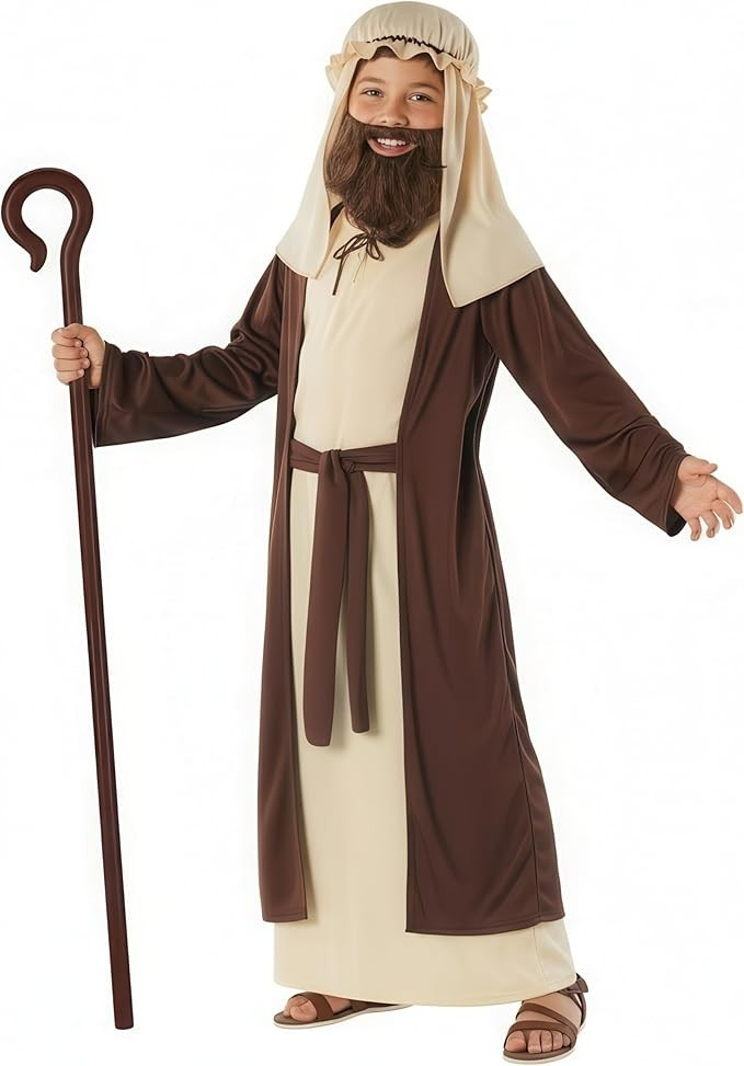 Disfraz de San José para niños Belén Posadero Pastor Navidad Vestido elegante