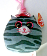 NWT TY Mini Beanie Squish-A-Boos Plush  KIKI the Cat (3 inch) Key Clip KEY CHAIN