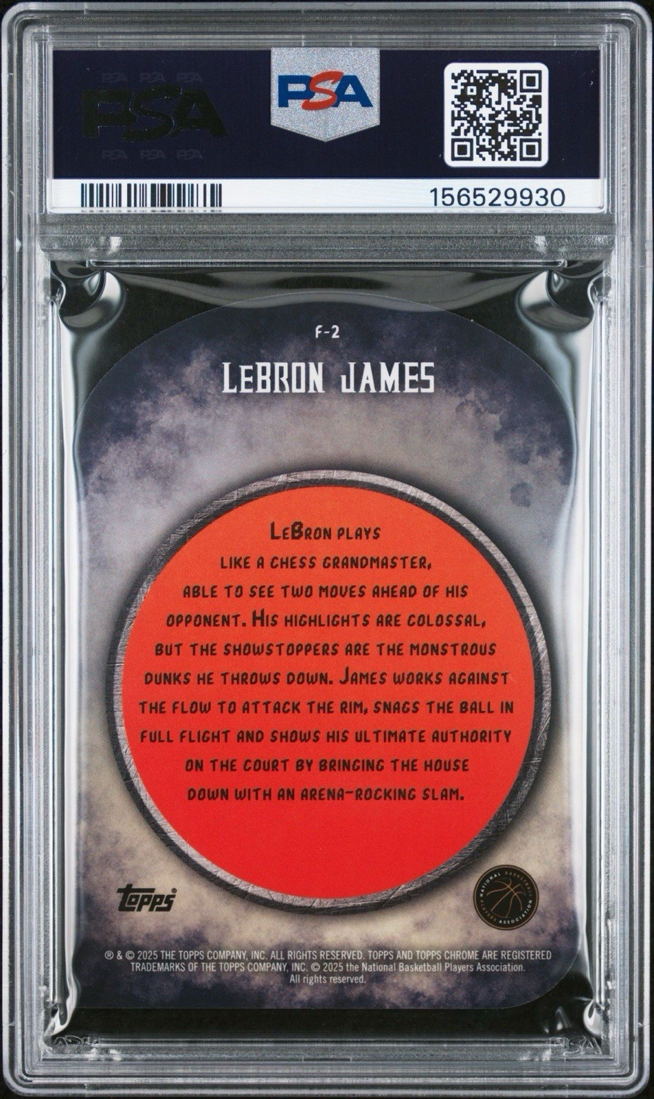 2024 Topps Finest Finisher LeBron James #F2 PSA 10!! view 3