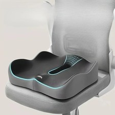 1pc Memory Foam Seat Cushion - 3d Ergonomic Support Light Green  Grey, Washabl