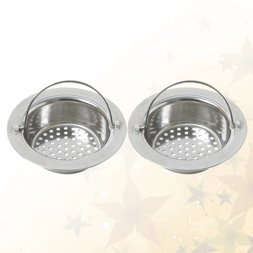  2 Pcs Sewer Filter Kitchen and Bathroom Sink Wide Rim Drain Strainer - Image 2 of 4