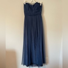 Vera Wang Maids Strapless Gown in Blue, Size 12