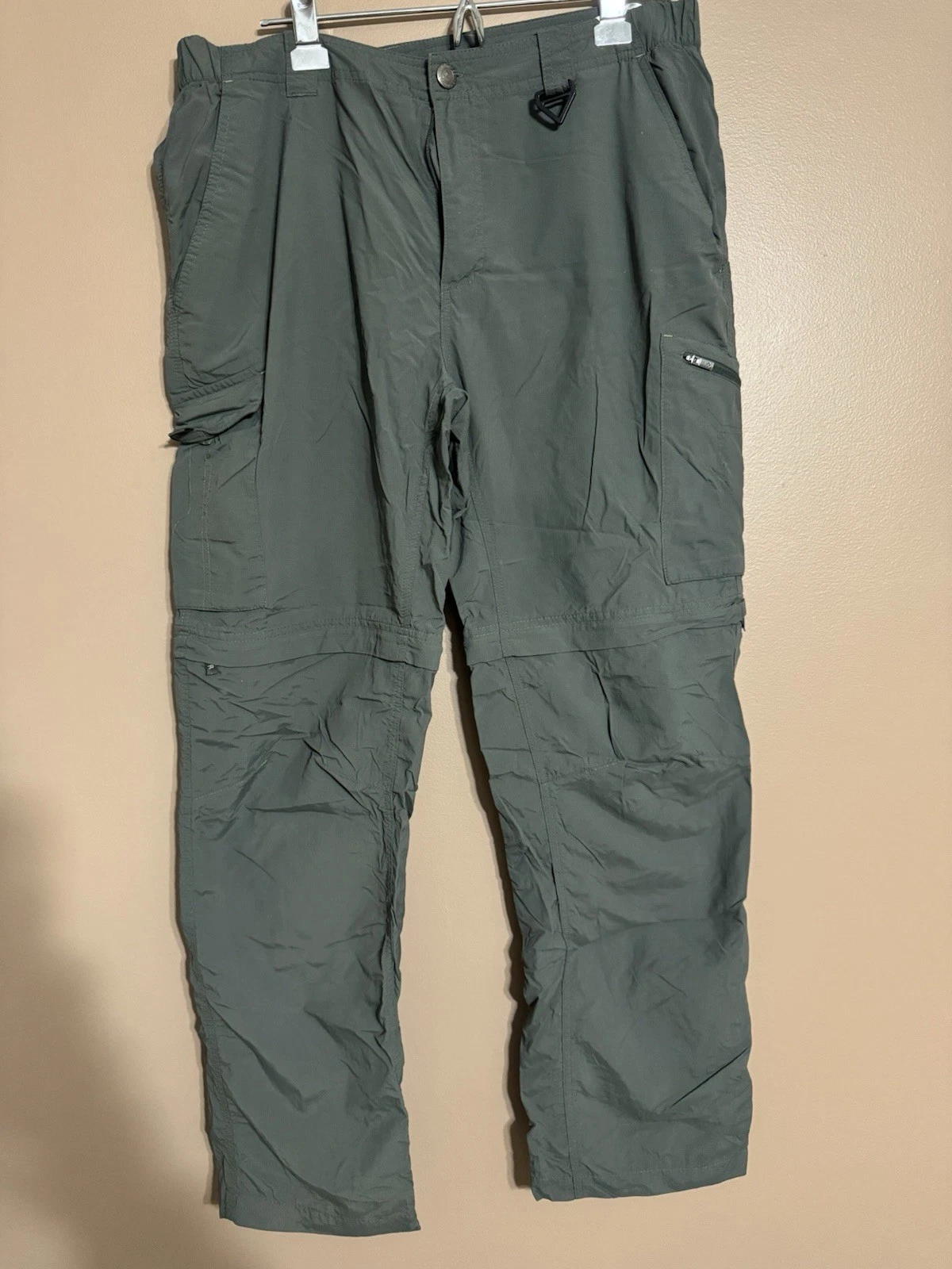 Columbia PFG Convertible Zip Off Cargo Pants Green Mens 36x32 Fishing Hiking