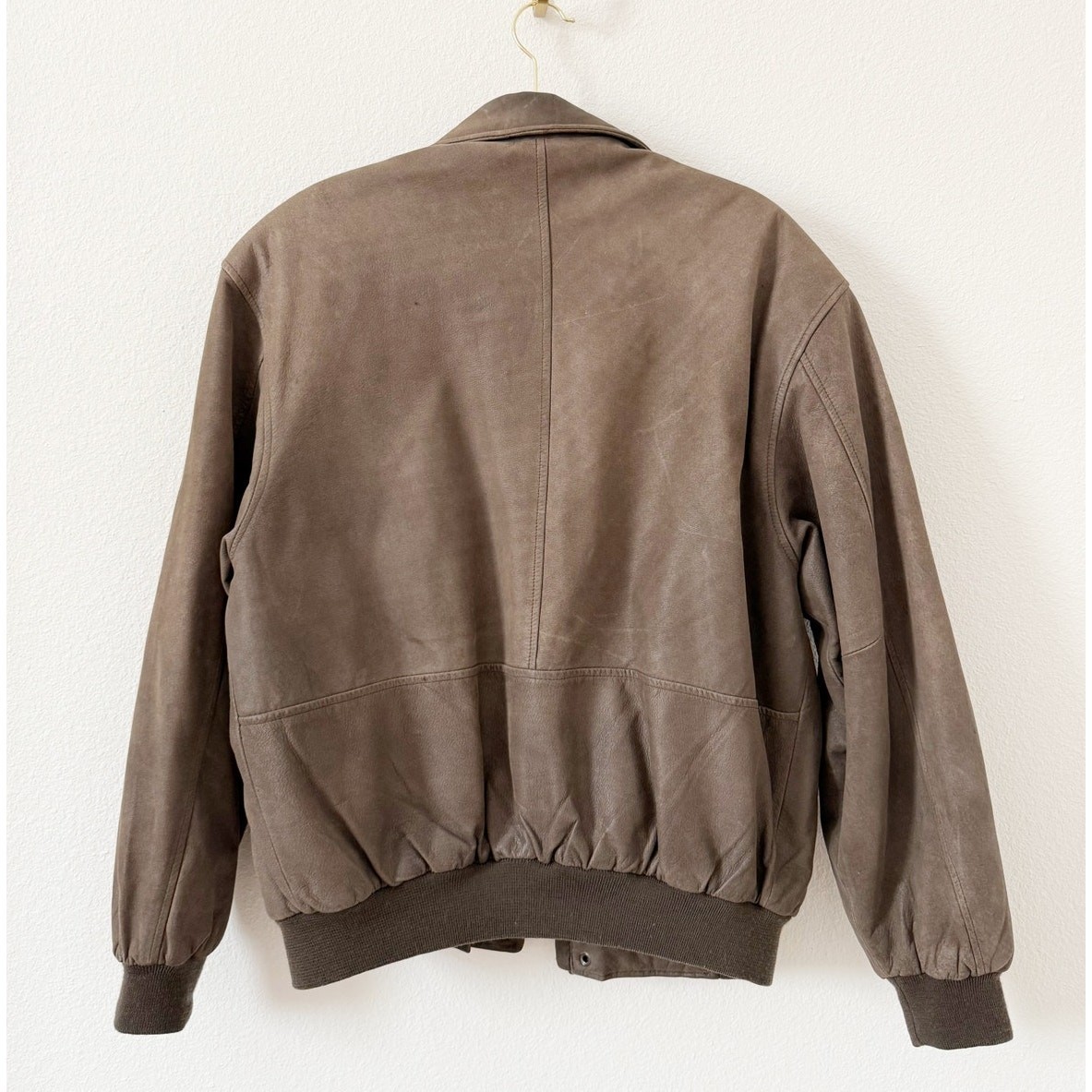 FILA Giacca bomber Savile Row in pelle marrone media