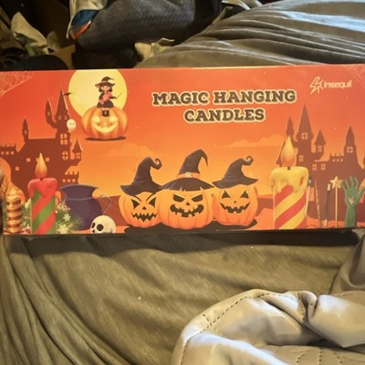 Sineguall Magic Hanging Flameless LED Candles Set, Halloween, Orange/Purple