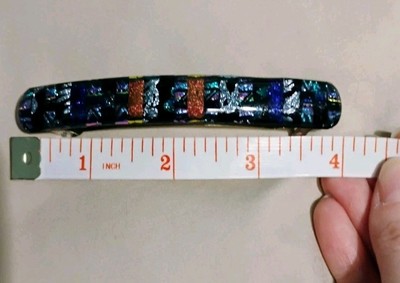 VINTAGE Colorful Mosaic Style Dior D Made In France Barrette Women's Hair Clip