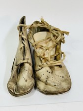 Antique Leather Baby Shoes Lace Up Victorian Era 1800  s Old Creepy Distressed