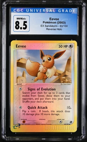 CGC 8.5 Eevee EX Sandstorm 63/100 Reverse Holo Pokemon Card 2003