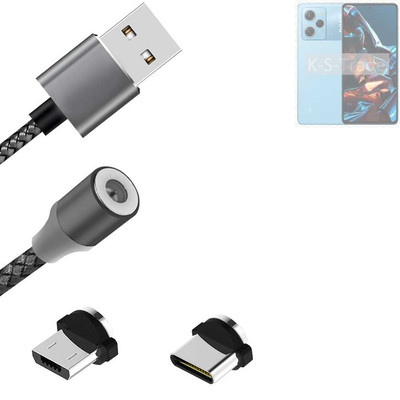 Daten-Lade-Kabel für POCO X5 Pro 5G mit USB-Typ C und Micro-USB-Adapter