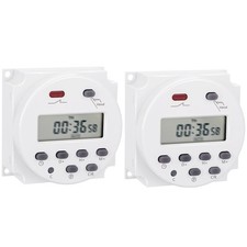 2Pcs Timer Switch, CN101A, DC/AC 12V 16Amp, Digital LCD Power Programmable Ti...