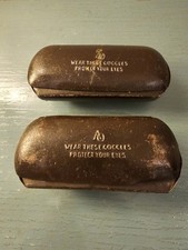 Vintage Pair American Optical Industrial/Military Metal Safety Glasses Snap...