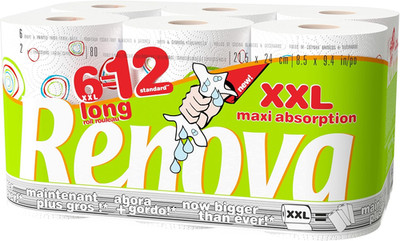 Renova Max Absorption Compact Küchenrolle, Größe XXL, 6 Stück