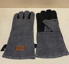 16 Inches,932℉,Leather Welding Gloves, Heat/Fire Resistant,Large Mitts for Bbq,O