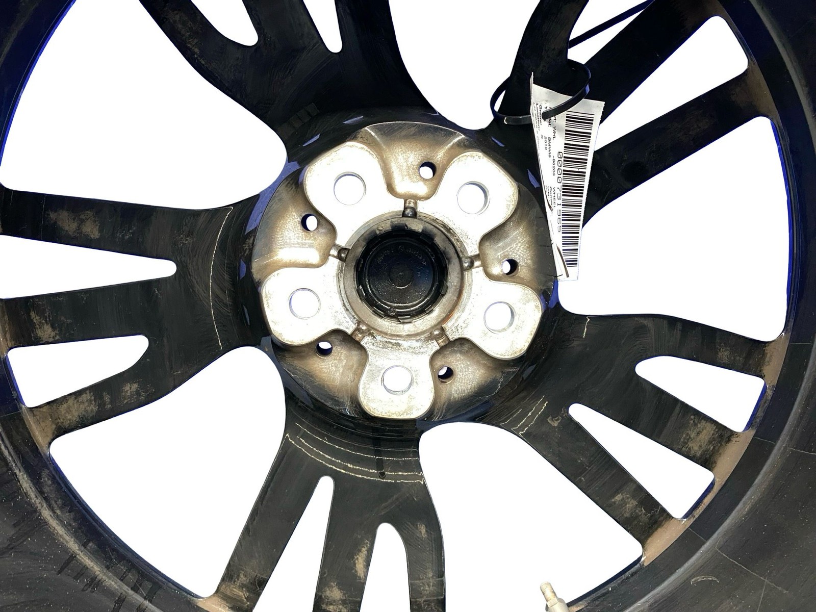 14-20 BMW I8 20X8.5 5 W Spoke Wheel Silver Black *HEAVY CURB RASH SMALL BEND*