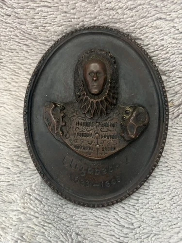Antique Decorative Cast Wall Medallion - Elizabeth I