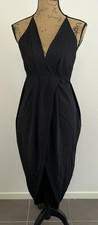 MORNING MIST Dress Sz AU 8 Black Slinky Long Pencil Split Cocktail Evening Party
