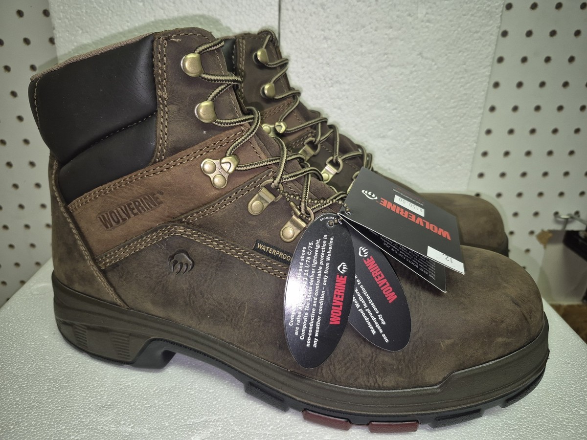 Wolverine Men’s Cabor Epx Waterproof Composite Toe 6” Work Leather Boots Size 11 Wolverine Cabor EPX WP 8 Boot - Dark Coffee – Steel Toes main image 4