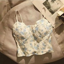 Camisole Débardeur Fluide Fleurs Bretelles Spaghetti Rembourré 1x