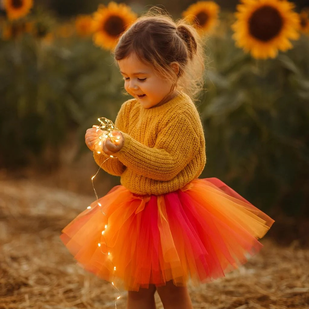 Falda Tutú Tutti Frutti en Rosa Naranja y Amarillo