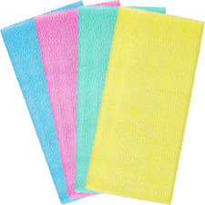 4 Pack Exfoliating Washcloth Nylon Japanese Korean Bath Towel Loofah Body Scrub