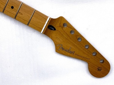 REAL PICS Fender Strat Neck Roasted Maple 22 Jumbo Frets 12'' Radius Flat Oval