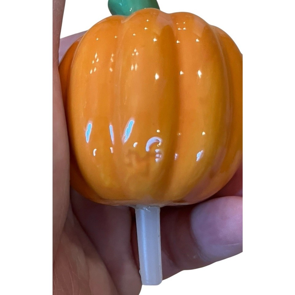 Nora Fleming Mini Pumpkin Jack-o-Lantern Hand Painted Ceramic Carved