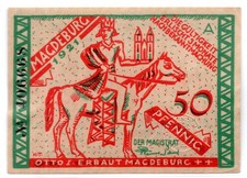 1921 Germany Magdeburg Notgeld 50 Pfennig Note (2903)