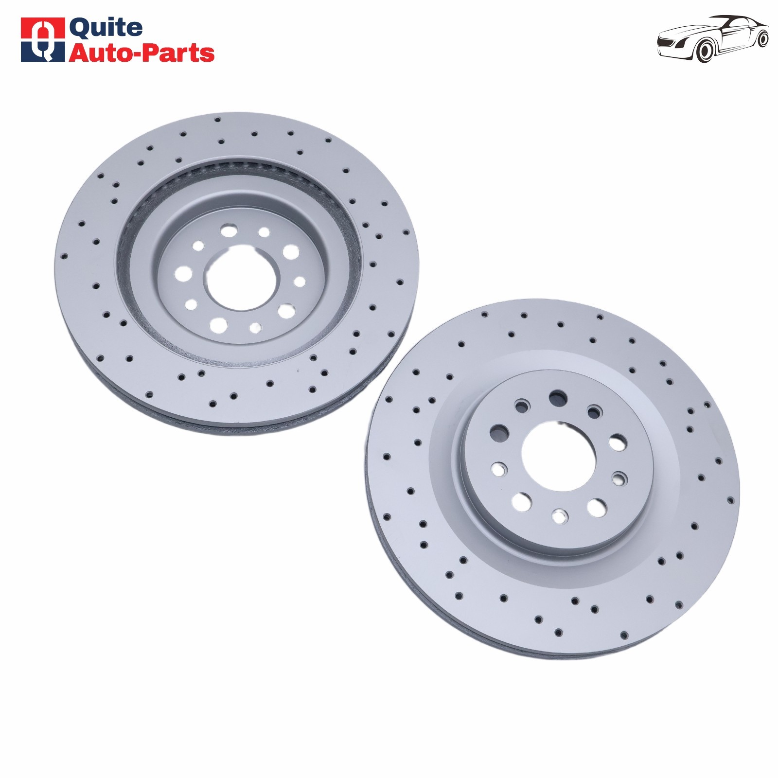 Pair Drilled Vented Rear Rotors 670035019 For Maserati Ghibli Quattroporte 17-21