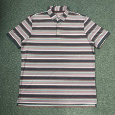 Johnnie-O Polo Shirt Mens XL Multicolor Striped Stretch Golf Performance Casual