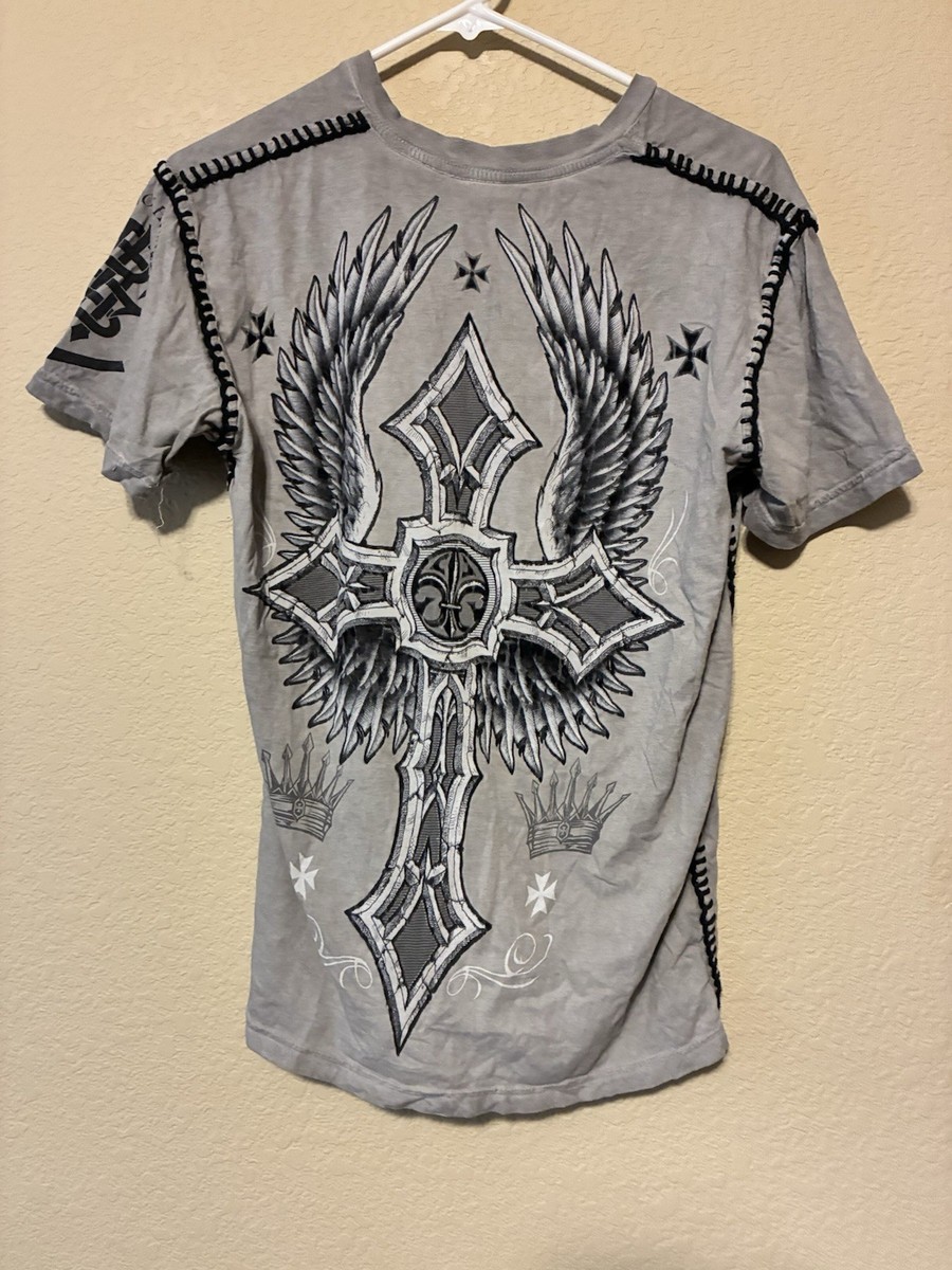 Y2K Raw State Premium Redemption Cross Shirt Mens Medium Y2K Goth 