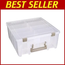 Super Satchel Double Deep Compartment Box - Gold Art Storage