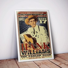 Hank Williams Vintage Country Music Concert Wall Art Poster 