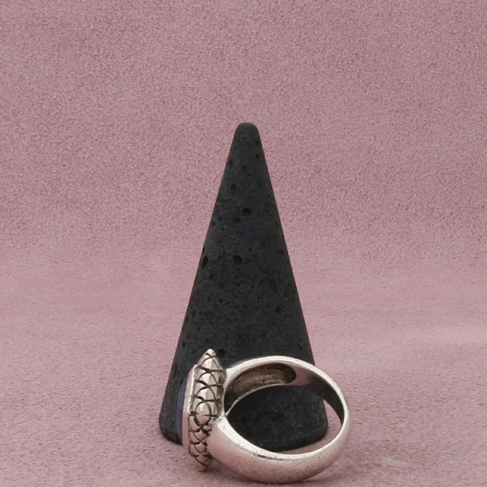 sterling silver quilted pattern lapis lazuli squa… - image 3