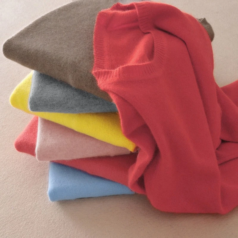 Damen Strickpullover Winter Warm Wolle Kaschmir Rundhals Solid Pullover Slim Fit - Bild 3 von 4