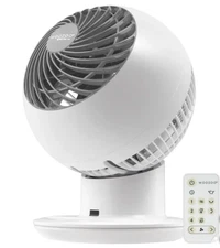 WOOZOO Compact Globe Oscillating Fan w/ Remote (New Version) - 5 Speed - White