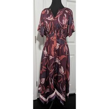 Nine West Sz Small Women's Dress Handkerchief Hem Button Front