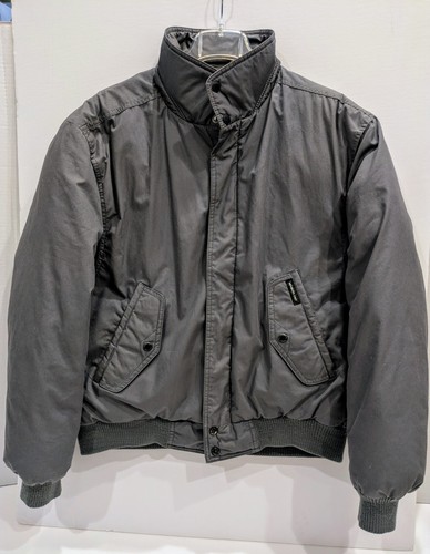 VINTAGE Members Only Passport Down Men Puffer Gray Jacket Size 42 Plaid Lined Lg - Picture 1 of 6