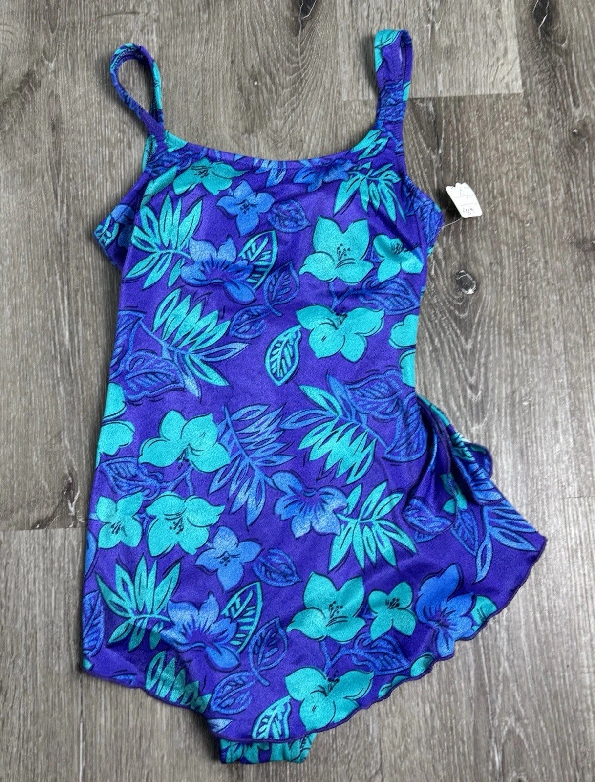 Maxine of Hollywood Women’s 14 Floral Ruffle Faux Wrap One Piece Swimsuit USA