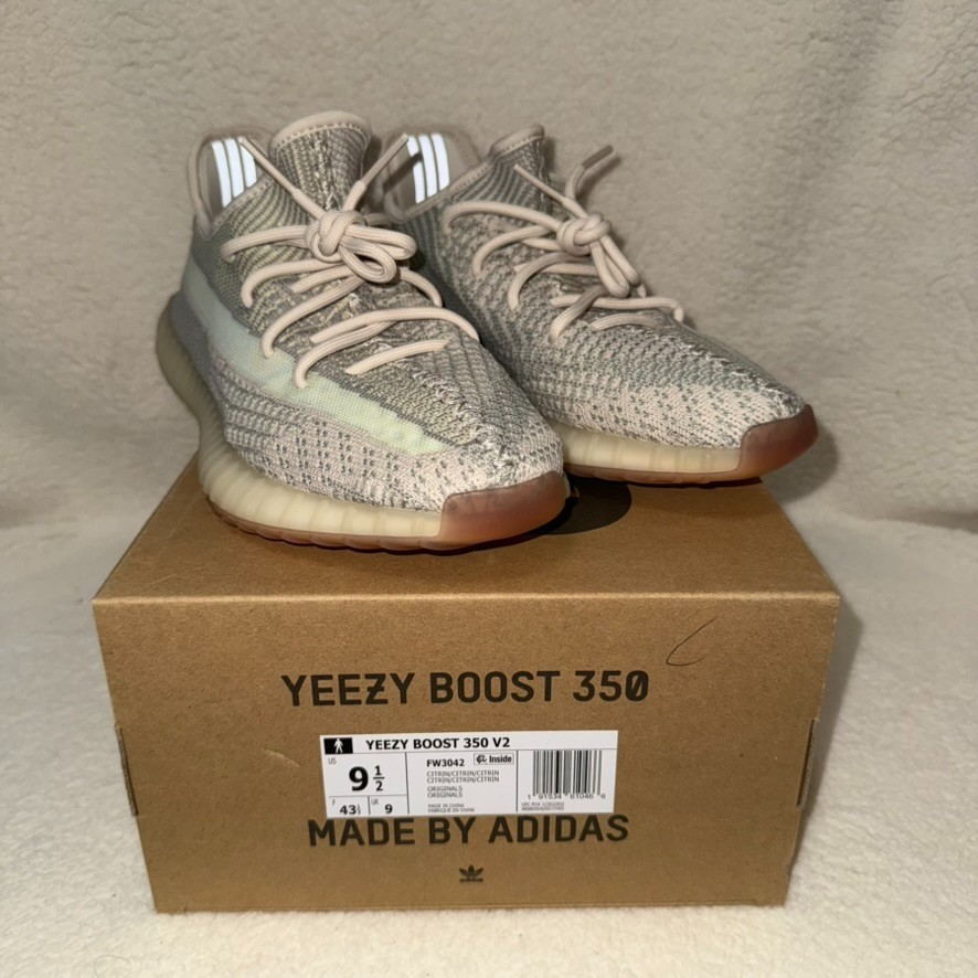 SAOLA Adidas Yeezy Boost 350 V2 Citrino Antiriflesso Taglia 9 5