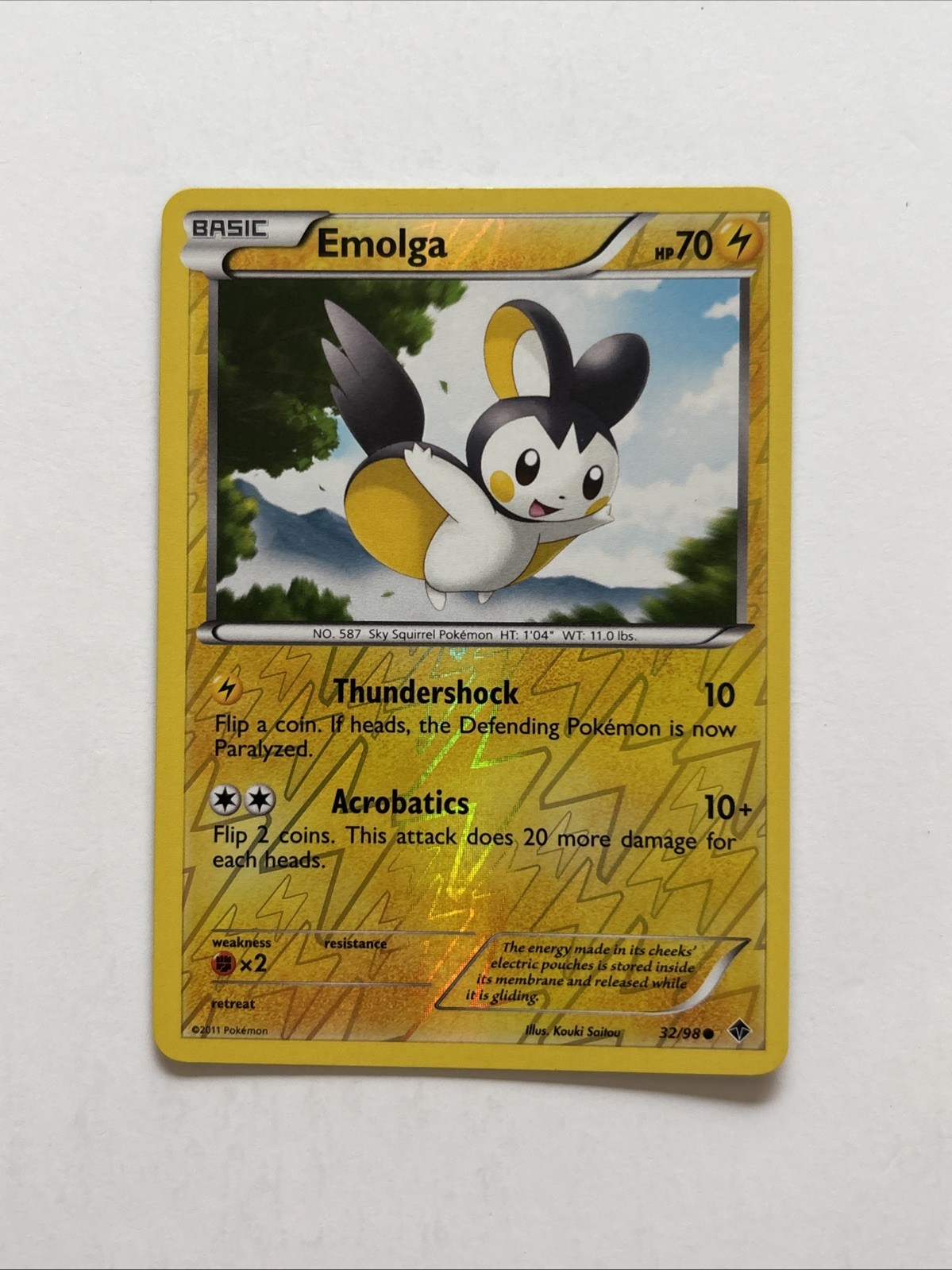 Emolga 32/98 Rev Reverse Holo BW Emerging Powers Pokemon NM
