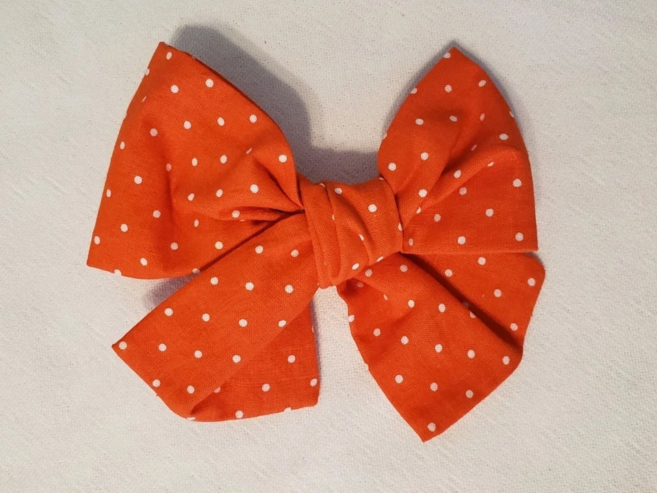 2 juegos de lazos para el cabello y crujientes, naranja con lunares negros o blancos. NUEVO SIN ETIQUETAS ENVÍO GRATIS Foto 4 de 4